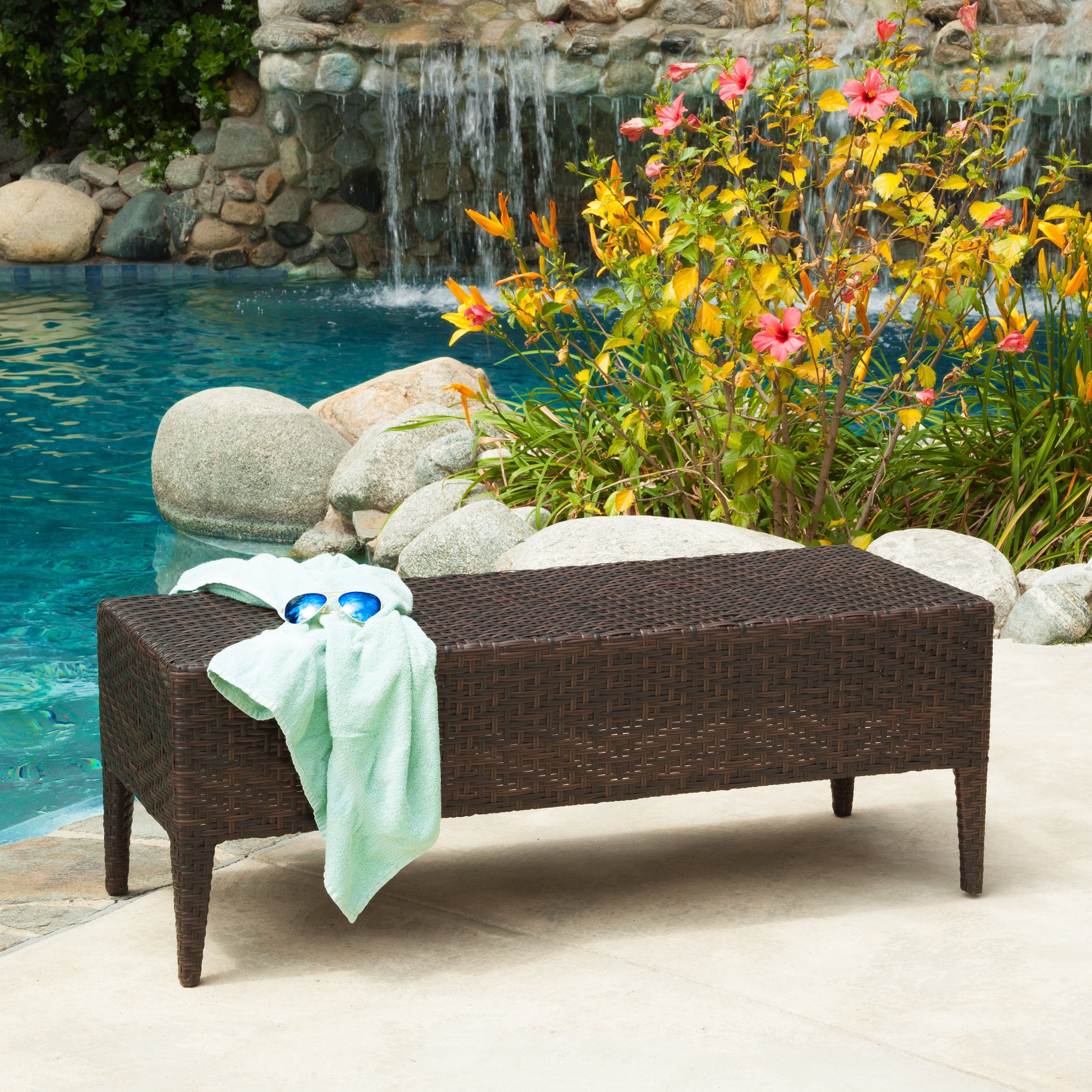 Pe Wicker Outdoor Bench