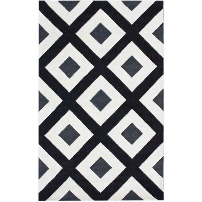 Nuloom Handmade Black Diamond New Zealand Wool Rug (5 X 8)