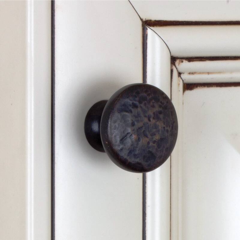 GlideRite 1.25-inch Oil-Rubbed-Bronze Round Hammered-Finish Cabinet Knobs (Case of 25)