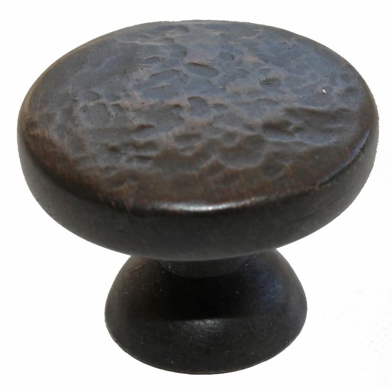GlideRite 1.25-inch Oil-Rubbed-Bronze Round Hammered-Finish Cabinet Knobs (Case of 25) - Cabinet Hardware