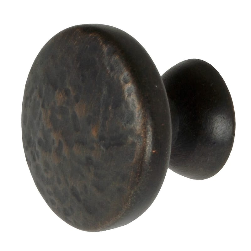 GlideRite 1.25-inch Oil-Rubbed-Bronze Round Hammered-Finish Cabinet Knobs (Case of 25)