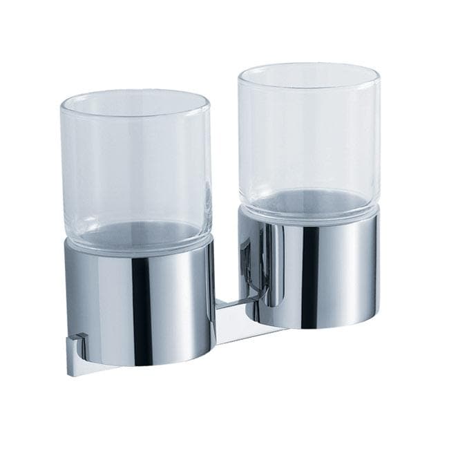 Kraus Aura Bathroom Accessory Double Glass Tumbler Holder