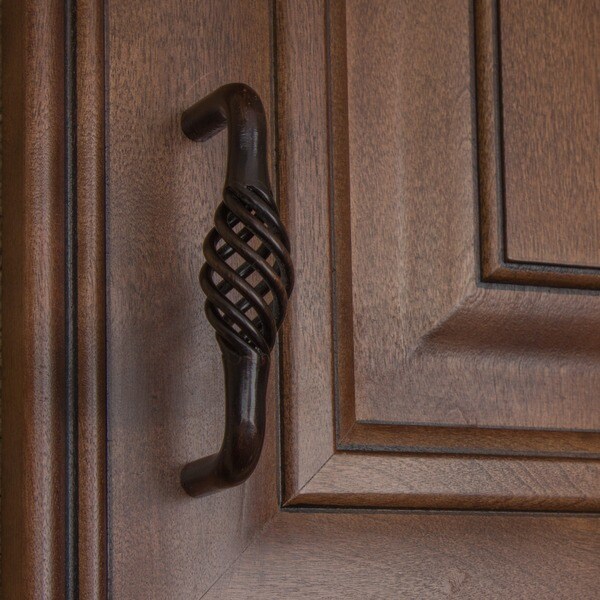 25 Satin Nickel Birdcage Kitchen  Cabinet Drawer Knob pull brushed bird cage 