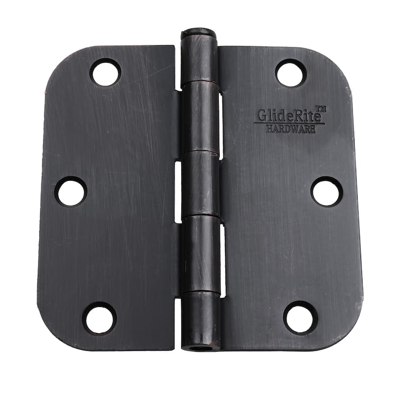 GlideRite 3.5-inch x 5/8-inch Radius Oil Rubbed Bronze Door Hinges ...