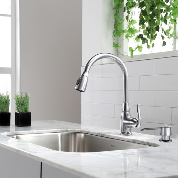 Kraus KPF-2230 High Arch 1-Handle 2-Function Sprayhead Pull Down Kitchen Faucet