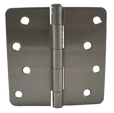 GlideRite 4-inch x 1/4-inch Radius Satin Nickel Door Hinges (Case of 24)