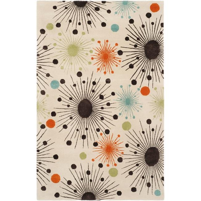 Safavieh Handmade Cosmos Ivory New Zealand Wool Rug - 7'6 x 9'6