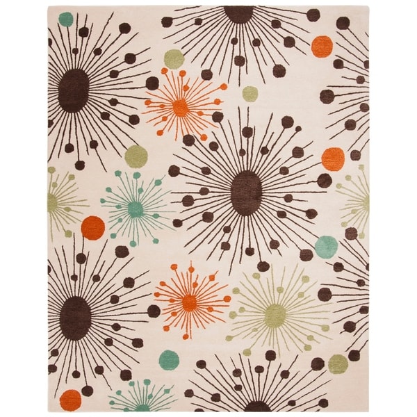 Safavieh Handmade Cosmos Ivory New Zealand Wool Rug - 7'-6" x 9'-6"