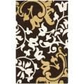 Safavieh Handmade Silhouettes Brown Intricate Floral New Zealand Wool Rug - 7'6 x 9'6