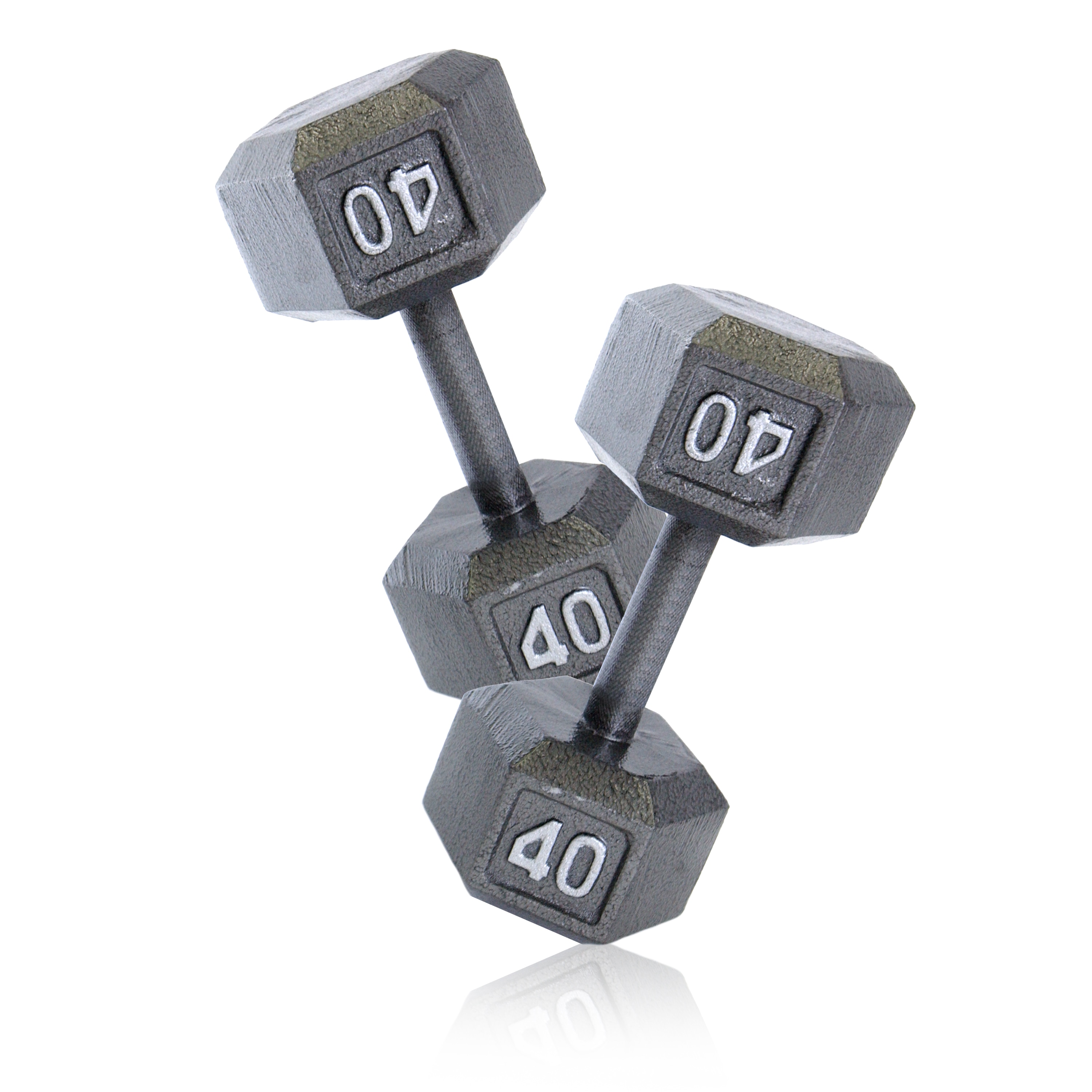 Shop CAP Barbell 40 lb Pair of Cast Iron Hex Dumbbells (Set of 2 ...