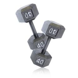 SET OF 2 CAST IRON HEX DUMBBELLS Home Fitness Gym Barbell Workout Weights PAIR
