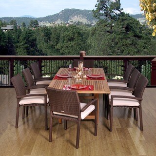 Shop Amazonia Teak Padova Extendable Rectangular 9-piece