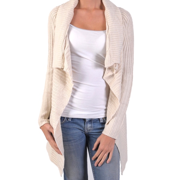 ruffled cable knit cardigan