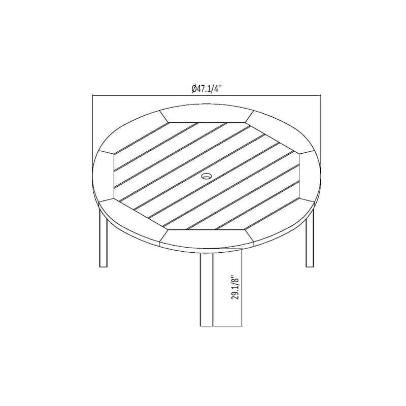 Amazonia Calabria Round 5 piece Eucalyptus and Wicker Dining Set - 5 Piece