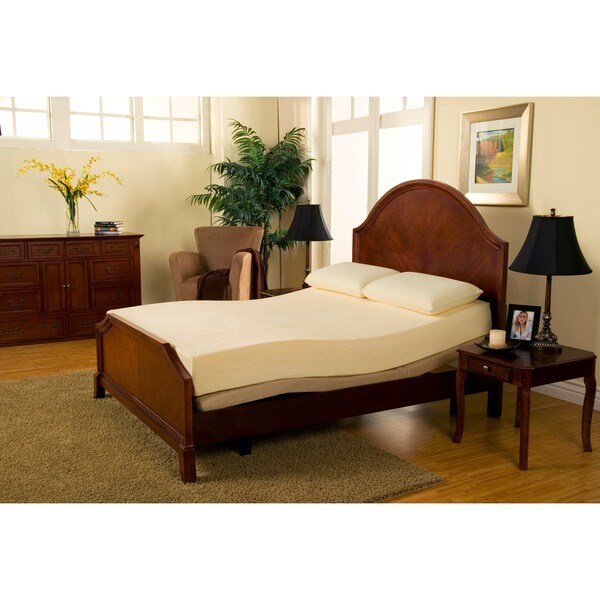 Sleep Zone Deluxe Adjustable Bed 8-inch Queen-size Memory Foam Mattress Set