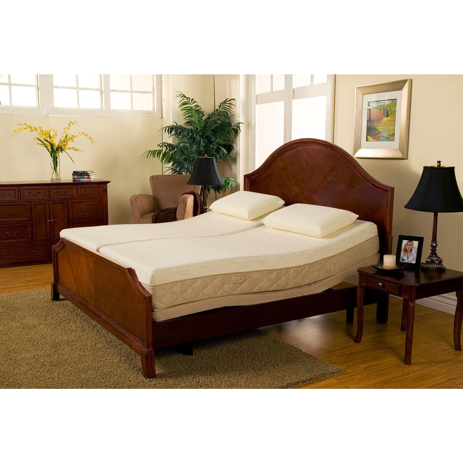 Sleep Zone Supreme Adjustable Bed and 10inch Hybrid Split Kingsize