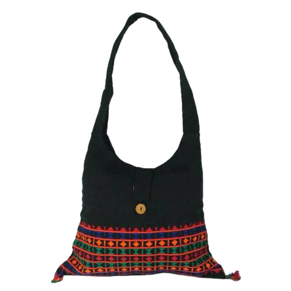 Handmade Cotton 'Vibrant Tease' Shoulder Bag (India)