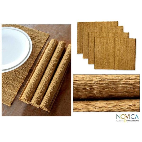 Shop Handmade Set of 4 Cotton 'Earthly Nature' Placemats (Indonesia