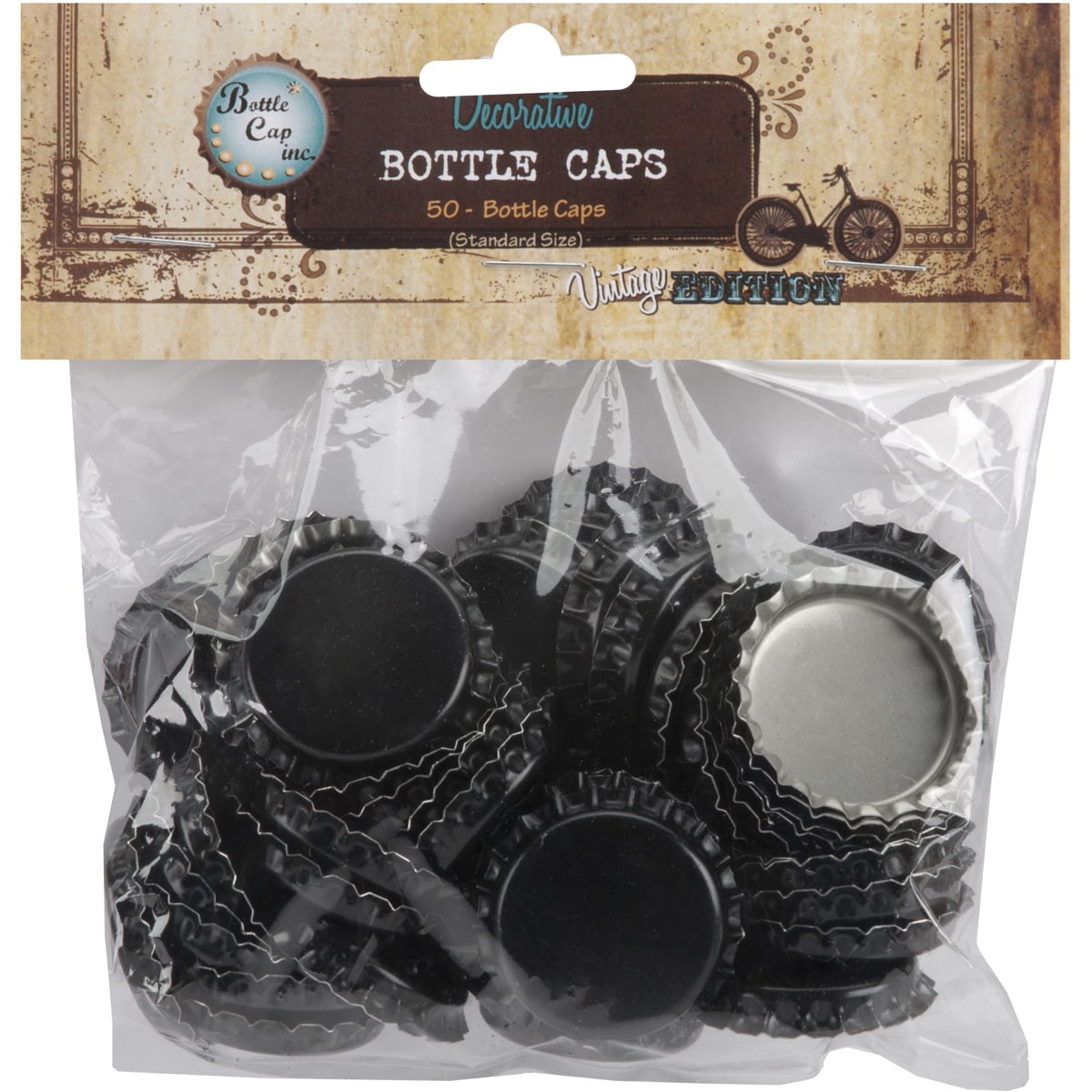 Vintage Collection 50 piece Standard Black Bottle Caps