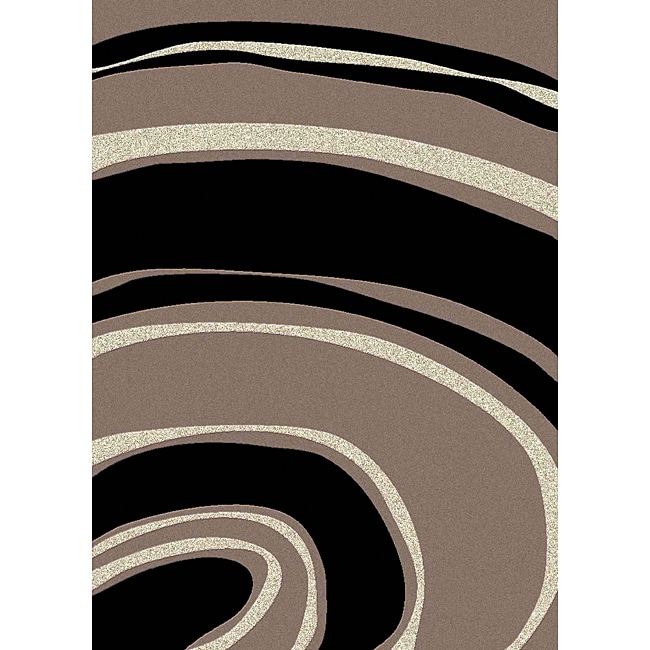 Brilliance Curves Purple/ Black Area Rug (33 X 411)