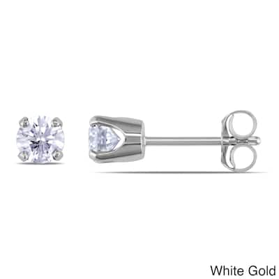 Miadora 14k Gold 1/2ct TDW Diamond Solitaire Earrings