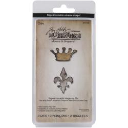 Sizzix Movers & Shapers Magnetic Die Set 2/Pkg By Tim Holtz Crown & Fleur Sizzix Cutting & Embossing Dies