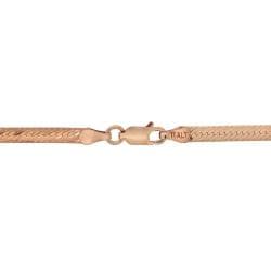 Mondevio Rose Gold over Silver 24 inch Herringbone Chain Necklace Mondevio Gold Over Silver Necklaces