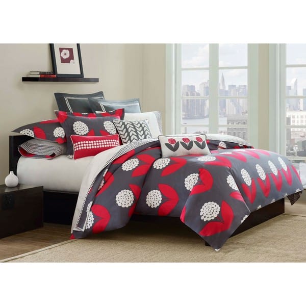 Echo Lucy Bloom Cotton Kingsize 3piece Duvet Cover Set Overstock