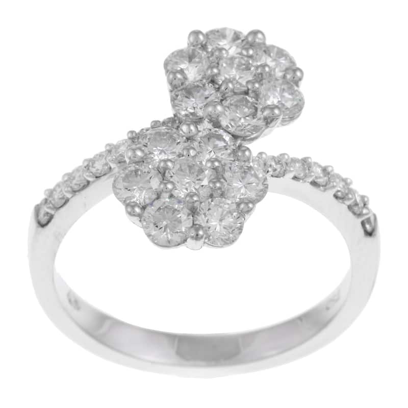 Kabella 18k White Gold 1 1/2ct TDW Diamond Bypass Ring (G-H, VS1-VS2)