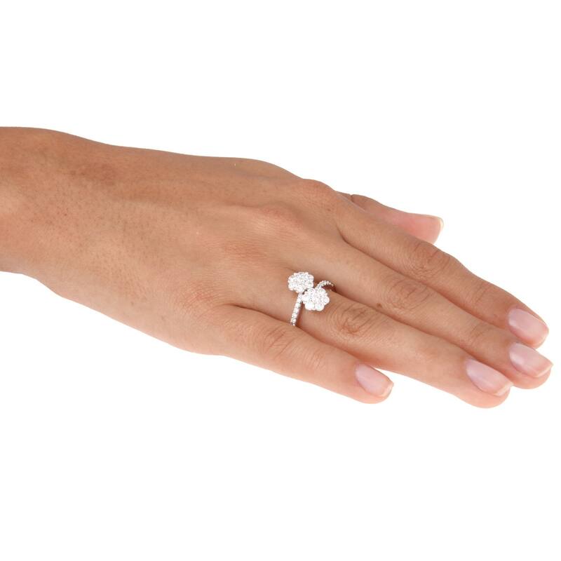 Kabella 18k White Gold 1 1/2ct TDW Diamond Bypass Ring (G-H, VS1-VS2)