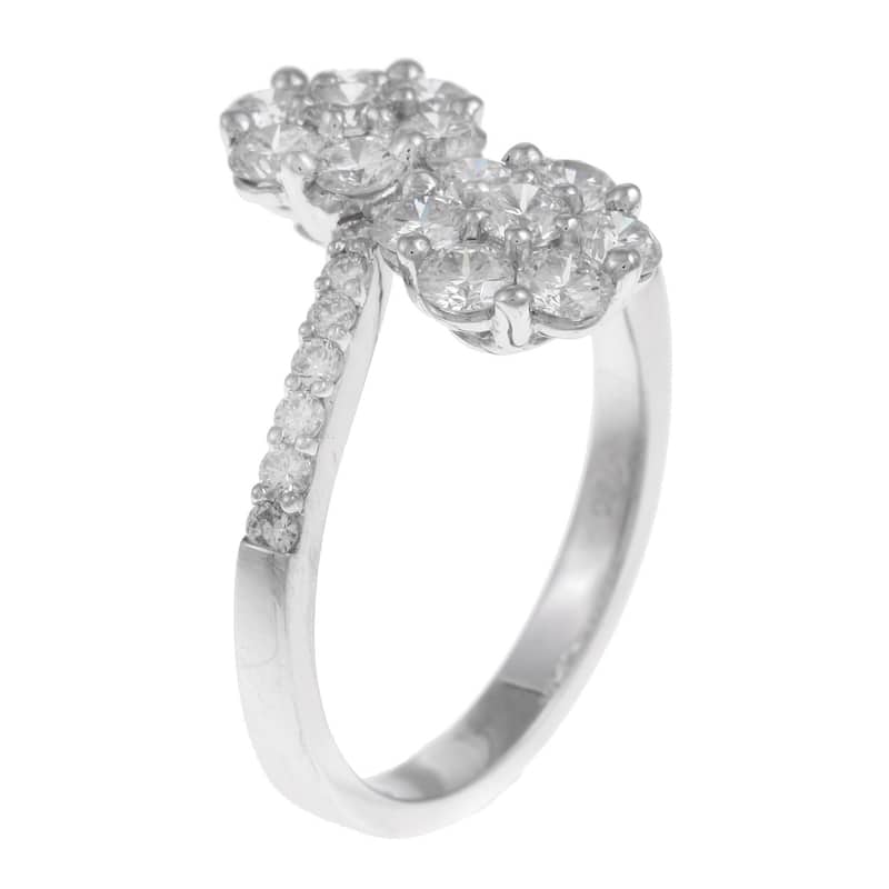 Kabella 18k White Gold 1 1/2ct TDW Diamond Bypass Ring (G-H, VS1-VS2)