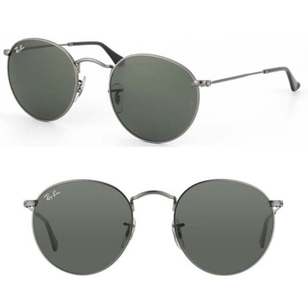 Shop Ray-Ban Dark Grey Round Metal Sunglasses - Free Shipping Today ...