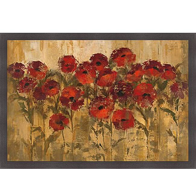 Silvia Vassileva 'Sunshine Florals' Framed Print Art - Cappuccino