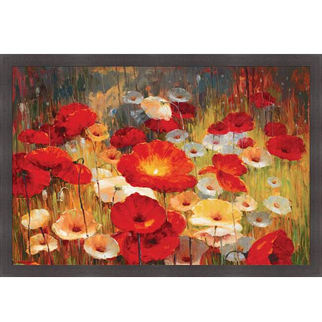Lucas Santini 'Meadow Poppies I' Framed Print Art