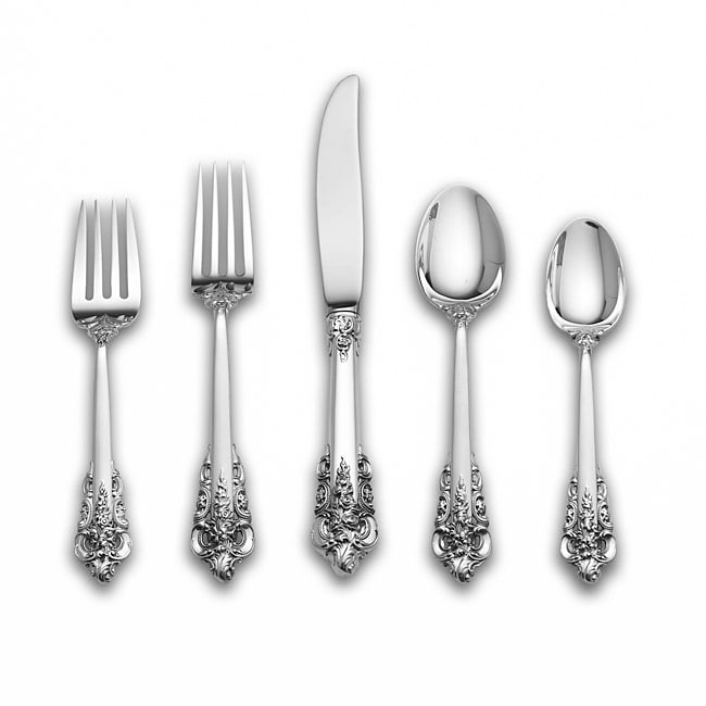 Wallace Grande Baroque Sterling Silver 5 pc Flatware Set