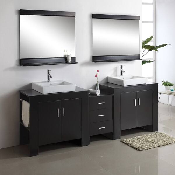 Shop Jeffrey 90 Inch Double Sink Bathroom Vanity Set Overstock 6180417