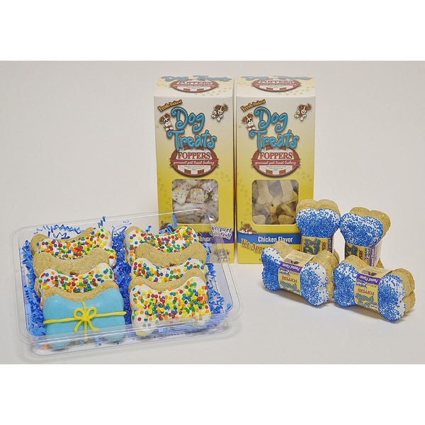 Foppers Blue Happy Birthday 178 piece Dog Treat Gift Set   13834770