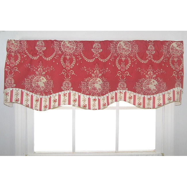 Cameo Toile W/floral Stripe Valance