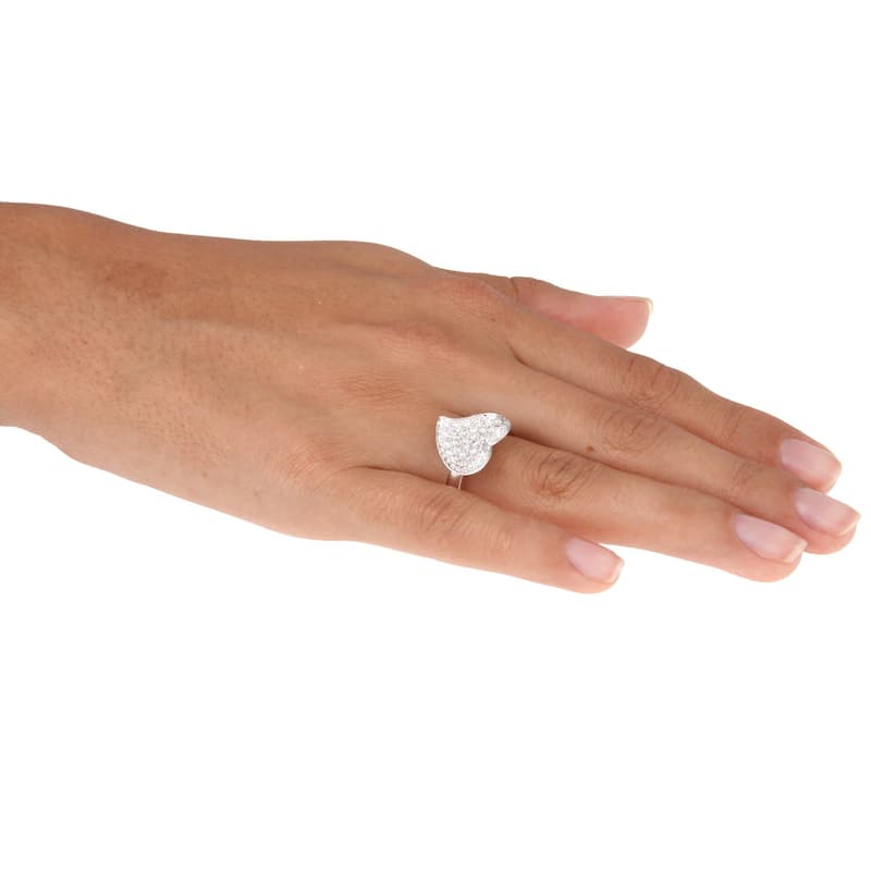 Kabella 18k White Gold 7/8ct TDW Diamond Heart Ring (H-I, SI1-SI2)