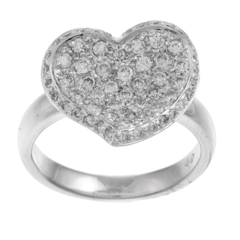 Kabella 18k White Gold 7/8ct TDW Diamond Heart Ring (H-I, SI1-SI2)