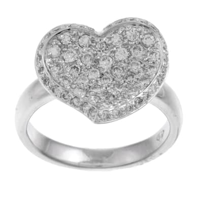 Kabella 18k White Gold 7/8ct TDW Diamond Heart Ring (H-I, SI1-SI2)