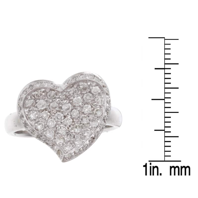 Kabella 18k White Gold 7/8ct TDW Diamond Heart Ring (H-I, SI1-SI2)