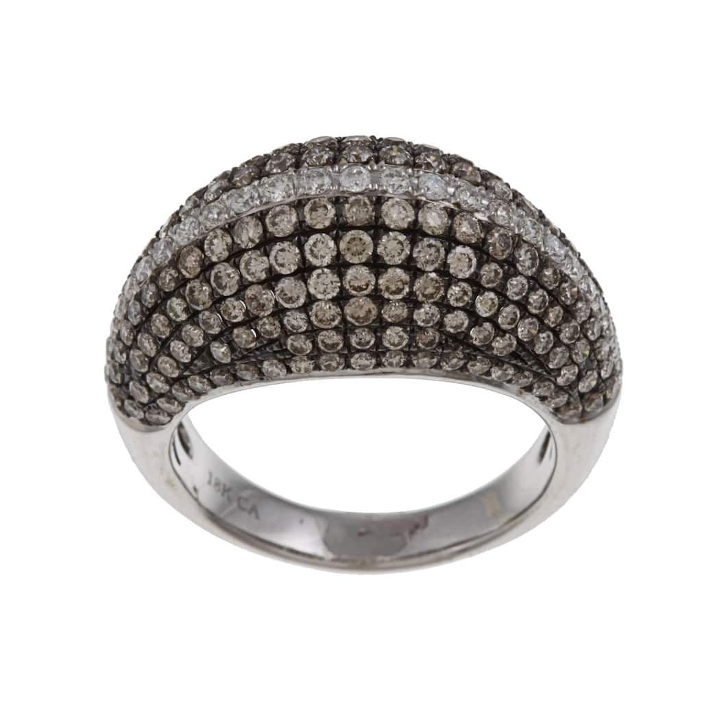 Kabella 18k White Gold 2 1/6ct TDW White and Brown Diamond Ring (G-H, VS1-VS2)