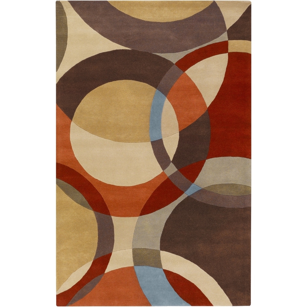 Mayflower Handmade Modern Circles Wool Area Rug