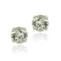 Glitzy Rocks 14k White Gold 2 2/5ct TGW 7mm Green Amethyst Stud Earrings