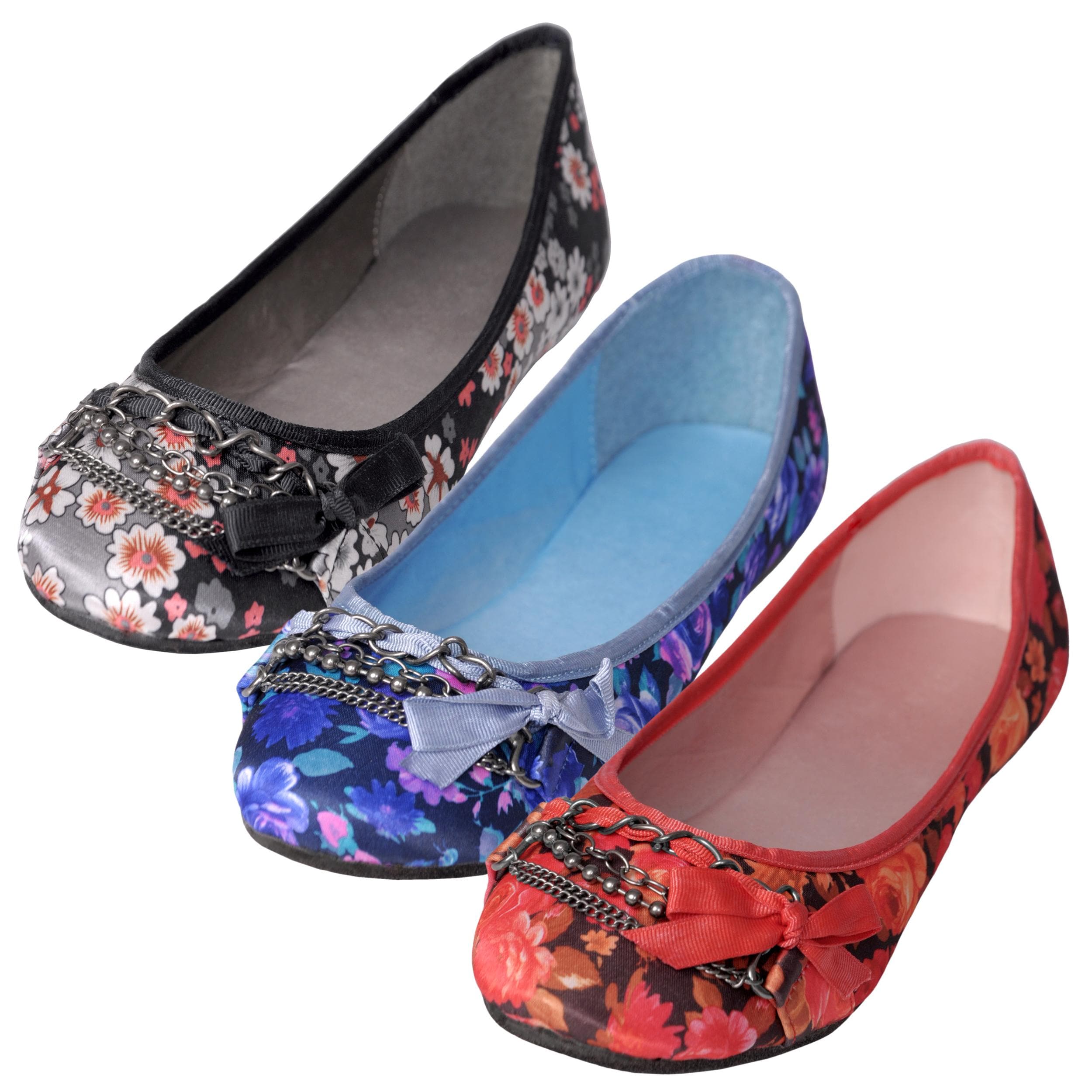 Adi Womens Rockit 12 Chain Detail Floral Ballet Flats  