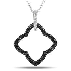 Miadora Sterling Silver 1/4ct TDW Black and White Diamond Necklace (G H, I3) Miadora Diamond Necklaces