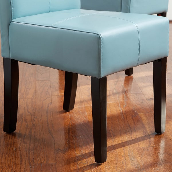 T Sch Teal Blue Leather Dining Chairs Set Of 2 By T Sch Teal Blue Leather Dining