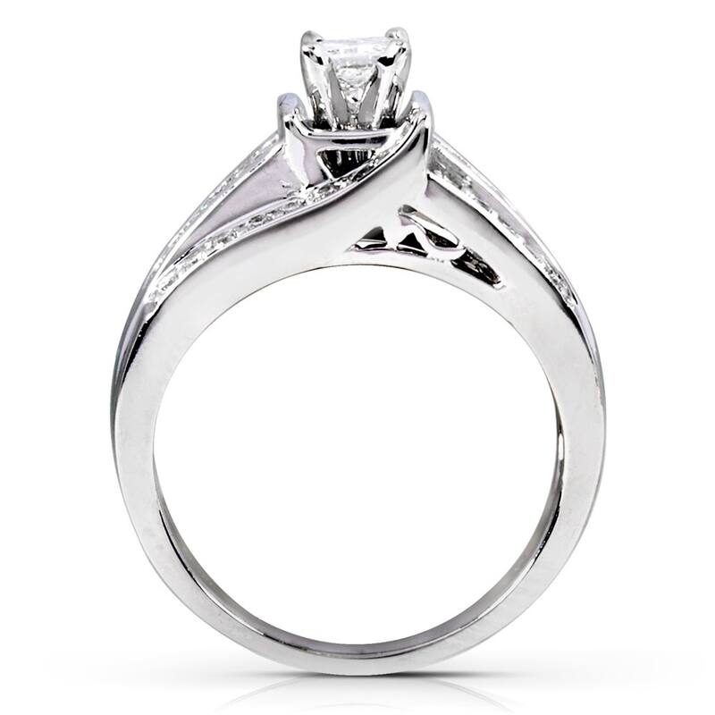 Annello by Kobelli 14k White Gold 1ct TDW 3-piece Diamond Bridal Ring Set