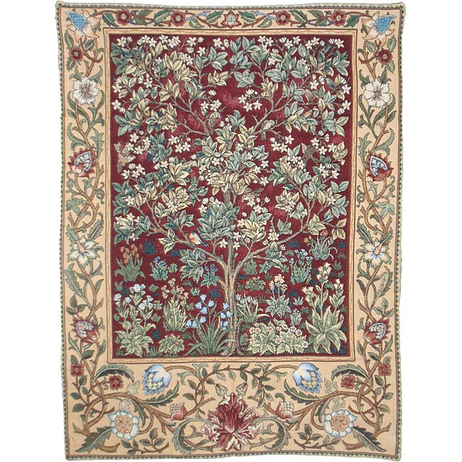 Tree of Life Wall Tapestry Red (4'6 x 3'4)
